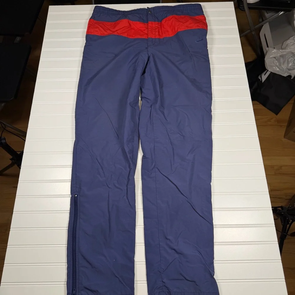 Vintage 1980’s Nike Nylon Track Pants Men’s Large Blue‎ Red GUC RN 56323